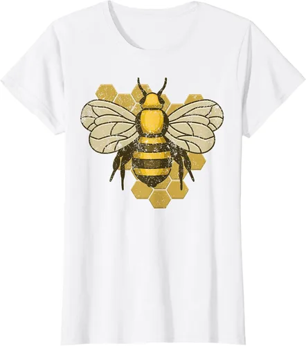 Vista 58 de Retro Beekeeper Beekeeper Honey Bumblebee Vintage Saves Bees T-Shirt Asphalt Grey