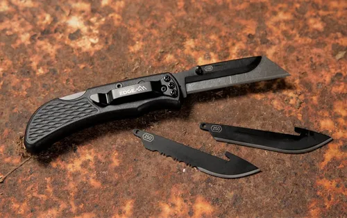 Vista 8 de OUTDOOR EDGE 2.5" RAZOR-WORK - Cuchillo plegable de utilidad con hoja reemplazable RazorSafe (Negro, 2 hojas)