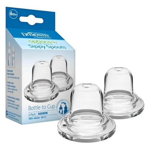 Vista 11 de Dr. Brown's Milestones Options+ Boquillas para sorber estrechas, paquete de 4 Boquillas transparentes