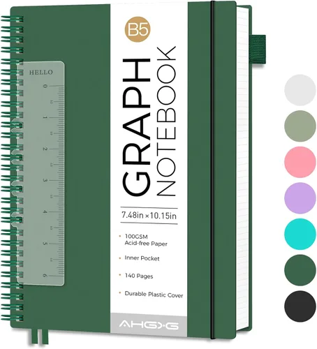 Vista 16 de AHGXG Diario de puntos, cuaderno en espiral de cuadrícula de puntos de 8.5 x 11 pulgadas, cuaderno de puntos grande A4, papel grueso de 3.53 oz/m²
