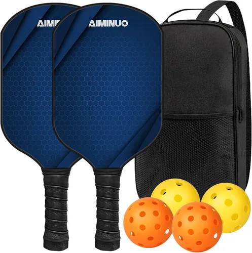 Vista 11 de Palas de pickleball de fibra de vidrio, juego de paletas de pickleball ligeras de 0.63 pulgadas para hombres, mujeres, niños, interiores y exteriores