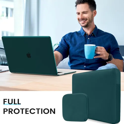 Vista 7 de iCasso Funda para MacBook Air de 15 pulgadas 2025 2024 2023 versión A3241 M4 A3114 M3 A2941 M2 Chip, carcasa rígida, funda, protector de pantalla