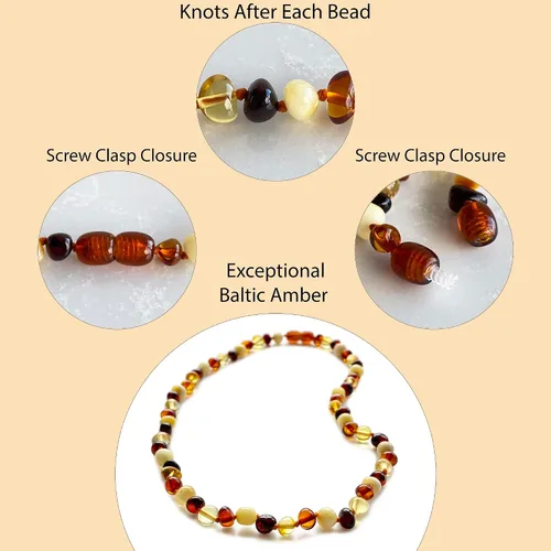 Vista 39 de Amber Necklace for Women - HandMade Baltic Jewelry for Adult - 18 inch - 100% Genuine