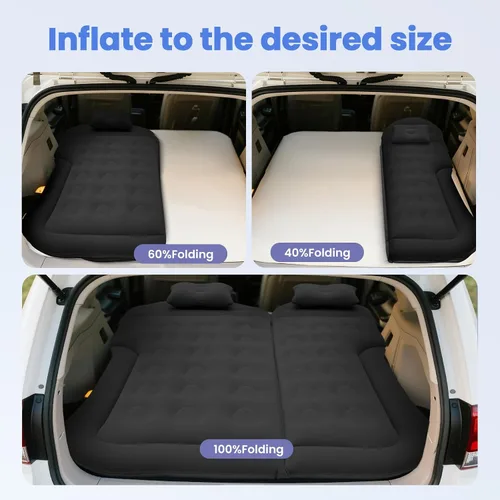 Vista 3 de Colchón de aire de coche - Colchón inflable SUV para maletero de asiento Negro