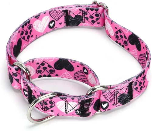 Vista 25 de Collar de perro de nailon resistente, collar ajustable de martingala para perros para caminar y entrenamiento para perros machos y hembras perros