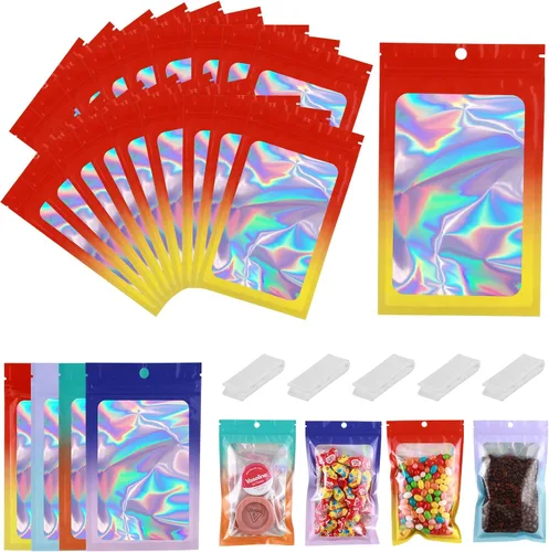 Vista 33 de 400 bolsas de Mylar resellables de 4 x 5 pulgadas, color negro, para almacenamiento de alimentos, bolsa resellable de Mylar con ventana transparente