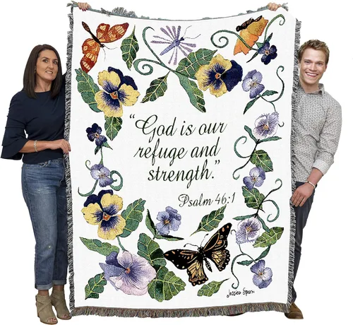 Vista 35 de Pure Country Weavers Great is Thy Faithfulness Blanket - Escrituras - Lamentaciones 3:23 - Tapiz cuadrado para regalo de regazo tejido de algodón