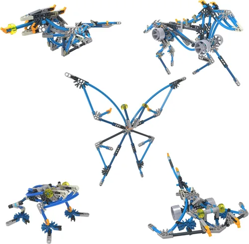 Vista 6 de Basic Fun K'NEX Cyborg Creatures 15 Model Juguetes educativos para niños y niñas, kit de aprendizaje de 196 piezas, ingeniería para niños