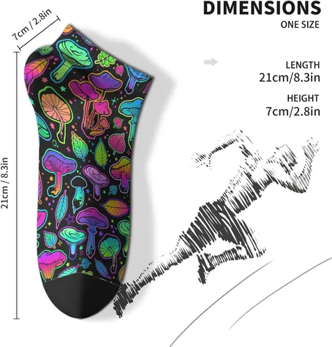 Vista 4 de devor Men Ankle Socks Low Cut Socks for Men's Short Sock Fashionable Mushrooms Funny Mushrooms Magic Mushrooms Plant Forest Sock