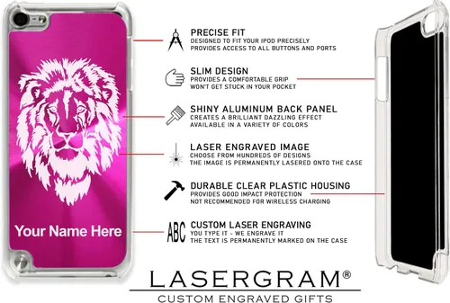 Vista 4 de LaserGram Funda compatible con iPod Touch 5ª/6ª/7ª generación, Keep Calm and Dance On, grabado personalizado incluido (rosa)