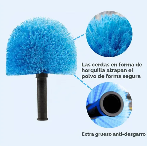 Vista 3 de 9 cabezales de plumero Webster para poste Cepillo removedor de telaraña Accesorio de cabeza de plumero de telaraña Se adapta a postes roscados