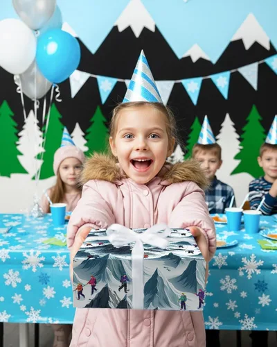 Vista 8 de Pineraap 12 hojas de papel de regalo de senderismo glaciar, hacha de hielo, montañero, papel de regalo para excursionistas, amantes de la aventura
