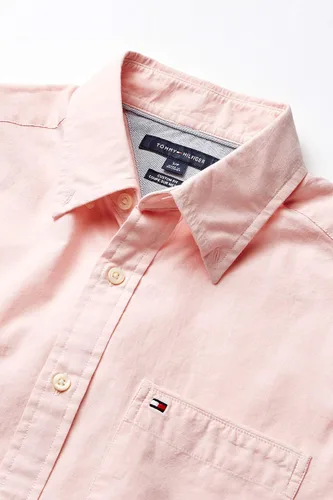 Vista 3 de Tommy Hilfiger Camisa estampada de manga corta con botones para hombre en ajuste personalizado
