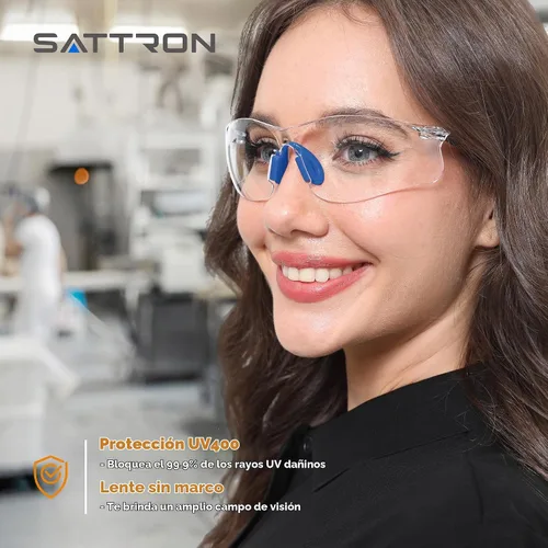 Vista 4 de Gafas de seguridad transparentes, paquete de 3, gafas protectoras con protección UV ANSI Z87.1, gafas de seguridad resistentes a arañazos e Lente