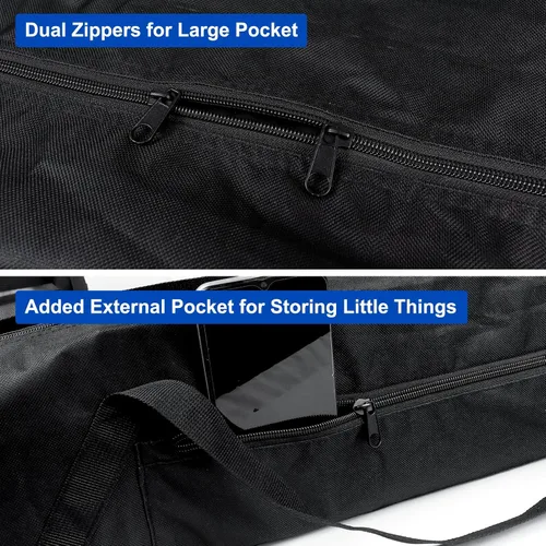 Vista 6 de Funda de transporte para trípode, bolsa de trípode Oxford 600D de 30 pulgadas con correas para el hombro y asas duales, cremalleras completas