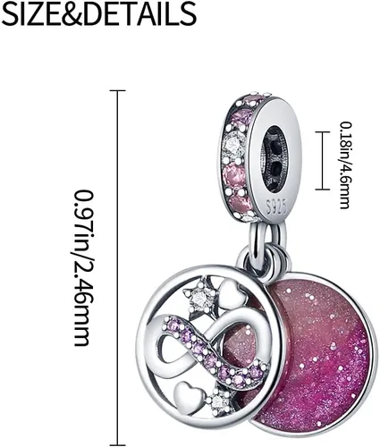 Vista 5 de Pandach Dijes de plata de ley 925 para pulseras y collares, colgantes de mariposa y auriculares, dijes de trébol, joyería de regalo para mujeres