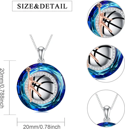 Vista 3 de Collar de graduación de plata de ley 925 para enfermerabailarinamúsicobaloncestogimnasiapaleta de arte, béisbol, libro, ballet, música, joyería