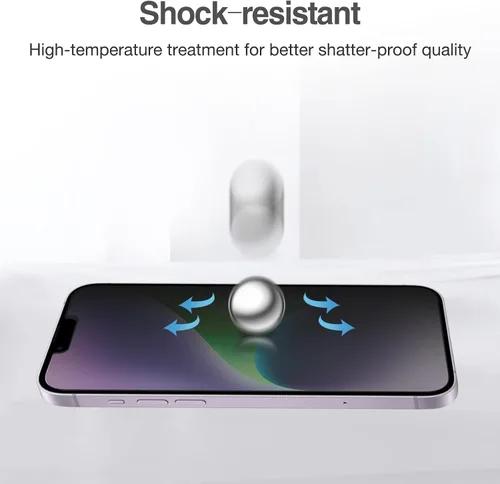 Vista 7 de ProCase Paquete de 2 protectores de pantalla de privacidad para iPhone 14 Plus iPhone 13 Pro Max, protector de pantalla de vidrio templado oscuro 9H