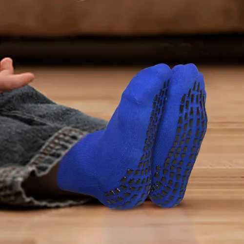 Vista 9 de Calcetines antideslizantes de agarre para niños (4 a 16 años), calcetines deportivos acolchados para hospital para niños y niñas
