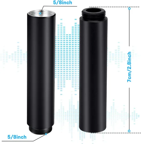 Vista 4 de YOUSHARES Extensión de soporte de micrófono, tubo de extensión de micrófono macho de 5/8 pulgadas hembra a 5/8 pulgadas para soportes de escritorio