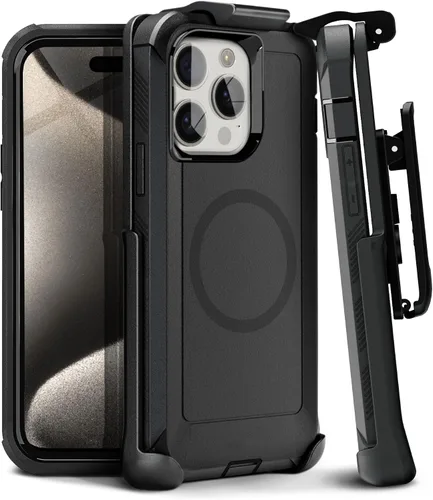 Vista 17 de MOTIVE Funda diseñada para iPhone 15 con clip para cinturón, funda magnética compatible con Magsafe, resistente y protección de grado militar