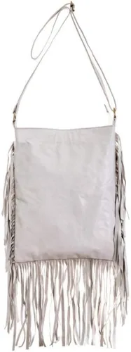 Vista 2 de Bolso Boho Cuadrado L Cuero Real Monedero Fringe Bolsos Bohemios
