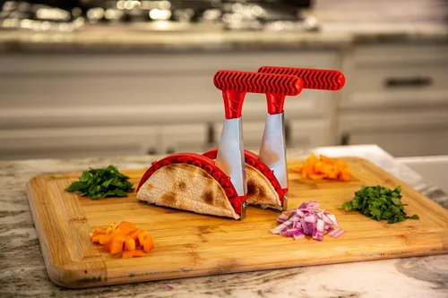 Vista 5 de La tostadora de tacos original 2 fabricantes de cáscaras de tacos saludables Conchas de tacos crujientes y saludables directamente de tu