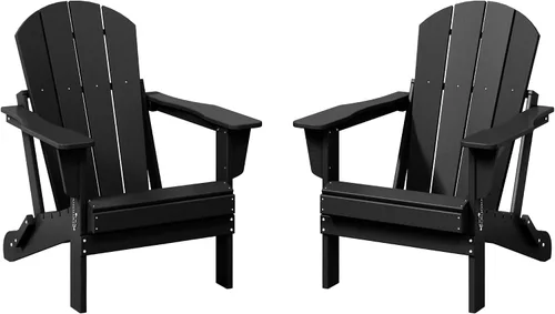 Vista 35 de WestinTrends Malibu Outdoor Patio HDPE Silla plegable de polietileno Negro