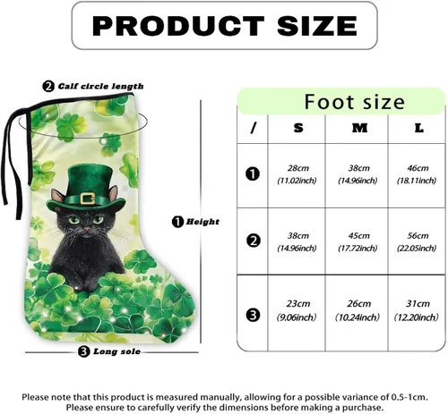 Vista 6 de Funda de fundición de pierna verde para pie de gato negro, funda decorativa para patas, regalo del día de San Patricio, debajo de la rodilla, manga