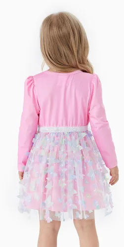 Vista 3 de L.O.L. Surprise! Vestidos de malla tutú para niñas con mariposa y purpurina para fiesta, vestido de tul de manga larga, regalo de cumpleaños