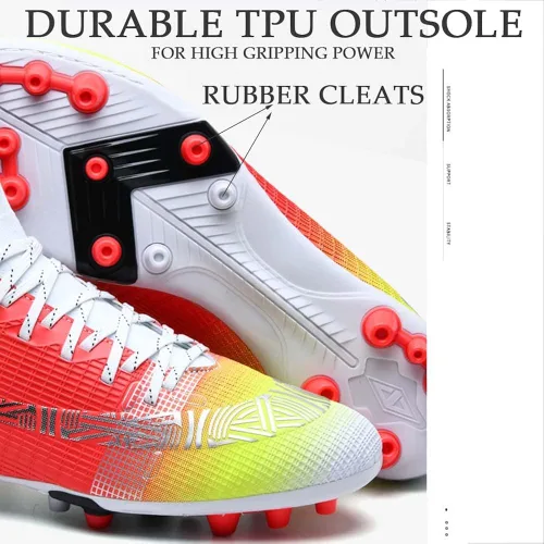 Vista 5 de HESBITEUL Zapatos deportivos para hombre para interiores y exteriores cómodos de fútbol para estudiantes de alta potencia de agarre