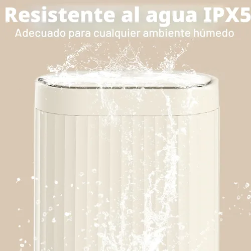 Vista 6 de ELPHECO Bote de basura con sensor de 2 galones, resistente al agua IPX5 con sensor de movimiento, cubo de basura automático para baño, oficina, Beige
