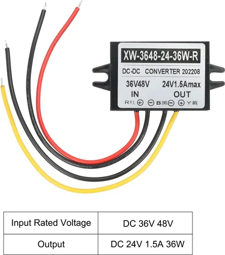 Vista 3 de PATIKIL DC 36V 48V a DC 24V 1.5A 36W convertidor de energía regulador plástico Shell para el sistema solar LED