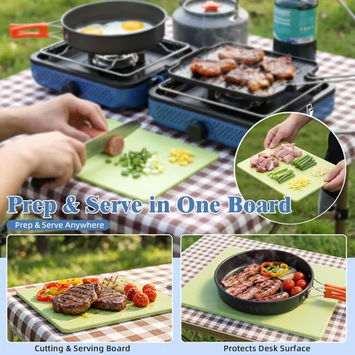 Vista 4 de Hisencn Camping Stove 2 Burner Foldable Propane Camping Stove with Cookware
