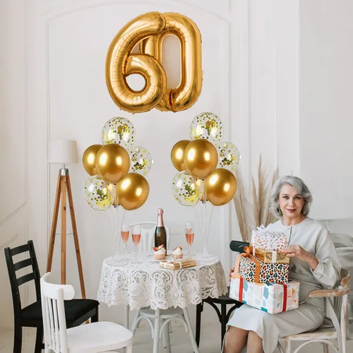 Vista 6 de 4 juegos de kit de soporte para globos de mesa, 1 rollo de pegamento y 5 clips de flores para decoraciones de cumpleaños, celebración y fiesta
