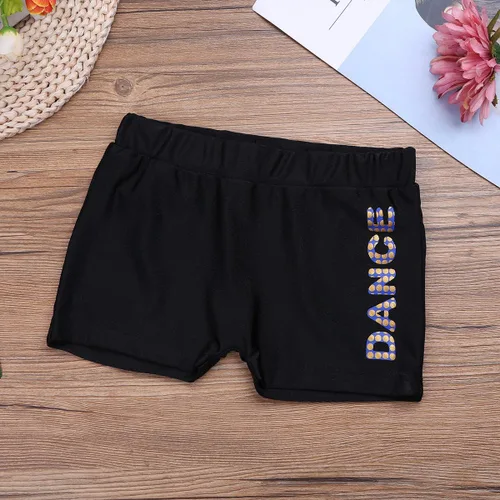 Vista 4 de YiZYiF - Conjunto de sujetador y pantalones cortos para niña con lunares para traje de baño o gimnasia, para bailar