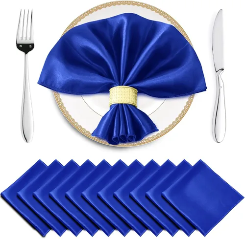 Vista 11 de Horbaunal Paquete de 30 servilletas de satén negro de 20 x 20 pulgadas, servilletas cuadradas suaves de tela sedosa, decoración de mesa para bodas