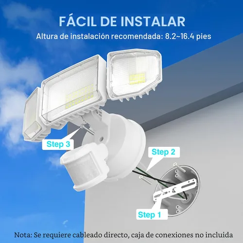Vista 8 de Abovizo Luces de seguridad LED de 85 W con sensor de movimiento para exteriores, 8500 lm de atardecer al amanecer, IP65 impermeable, 6500 K, luz
