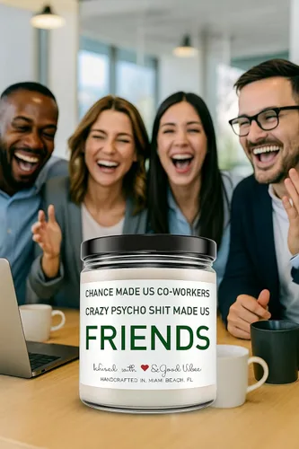 Vista 3 de Velas para compañeros de trabajo – Regalo divertido para compañero de trabajo – Vertido a mano en los Estados Unidos – 9 oz – Lindas ideas