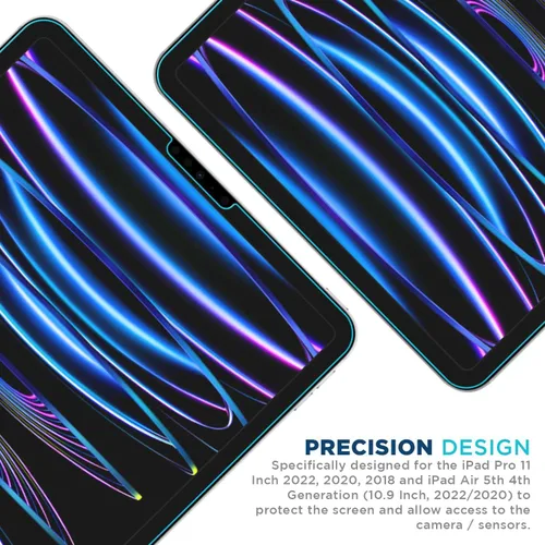 Vista 3 de Tech Armor Protector de pantalla de vidrio balístico diseñado para Apple iPad Pro de 11 pulgadas (2021, 2020 y 2018) y iPad Air 2020 – ultrafino