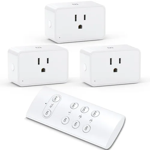 Vista 7 de G-Homa Toma de corriente con control remoto, interruptor de enchufes eléctricos inalámbricos para electrodomésticos, luces navideñas, alcance de 100