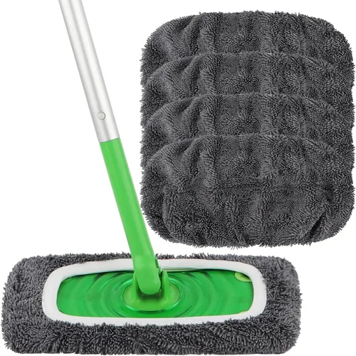 Vista 10 de HOMEXCEL Almohadillas de Trapeador de Microfibra Reutilizables Compatibles con Swiffer Sweeper-Paquete de 8 Repuestos de Almohadillas Húmedas