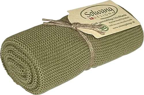 Vista 45 de Solwang 100% algodón orgánico certificado fabricado en la India Toalla de cocina/mano de diseño danés (verde ártico orgánico)