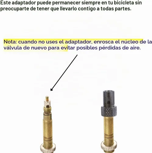 Vista 4 de Presta to Schrader - Adaptador de válvula para bicicleta, neumático de válvula Presta inflado con compresor de aire o bomba de bicicleta regular, 6