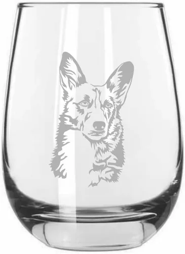Vista 67 de Shar Pei (chino) - Vaso de vino sin tallo grabado para perro, 15.25 onzas