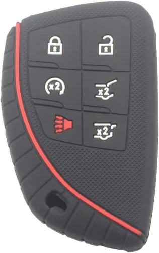 Vista 2 de 2 fundas para llavero con 6 botones compatibles con Chevrolet, 2 piezas negro