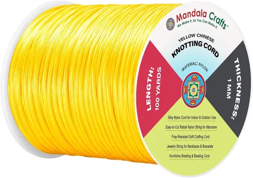 Vista 80 de Mandala Crafts Cordón de satén de cola de rattail de 0.02 in para nudos