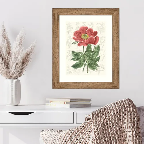 Vista 4 de Amanti Art Vision Studio - Lienzo decorativo para pared, 24 x 20 pulgadas, diseño de jardín de flores de peonía, arte de pared de flores, decoración