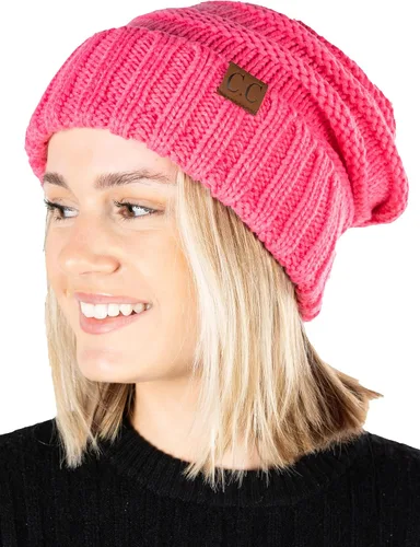 Vista 253 de Funky Junque Gorro de moda de punto trenzado de talla extragrande, grueso, abrigado, suave y holgado