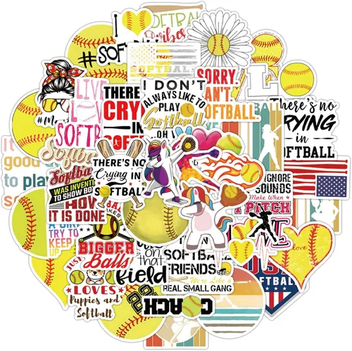 Vista 11 de 50 calcomanías de béisbol, calcomanías motivacionales para botellas de agua, regalos de equipo para amantes, niños, adolescentes y adultos